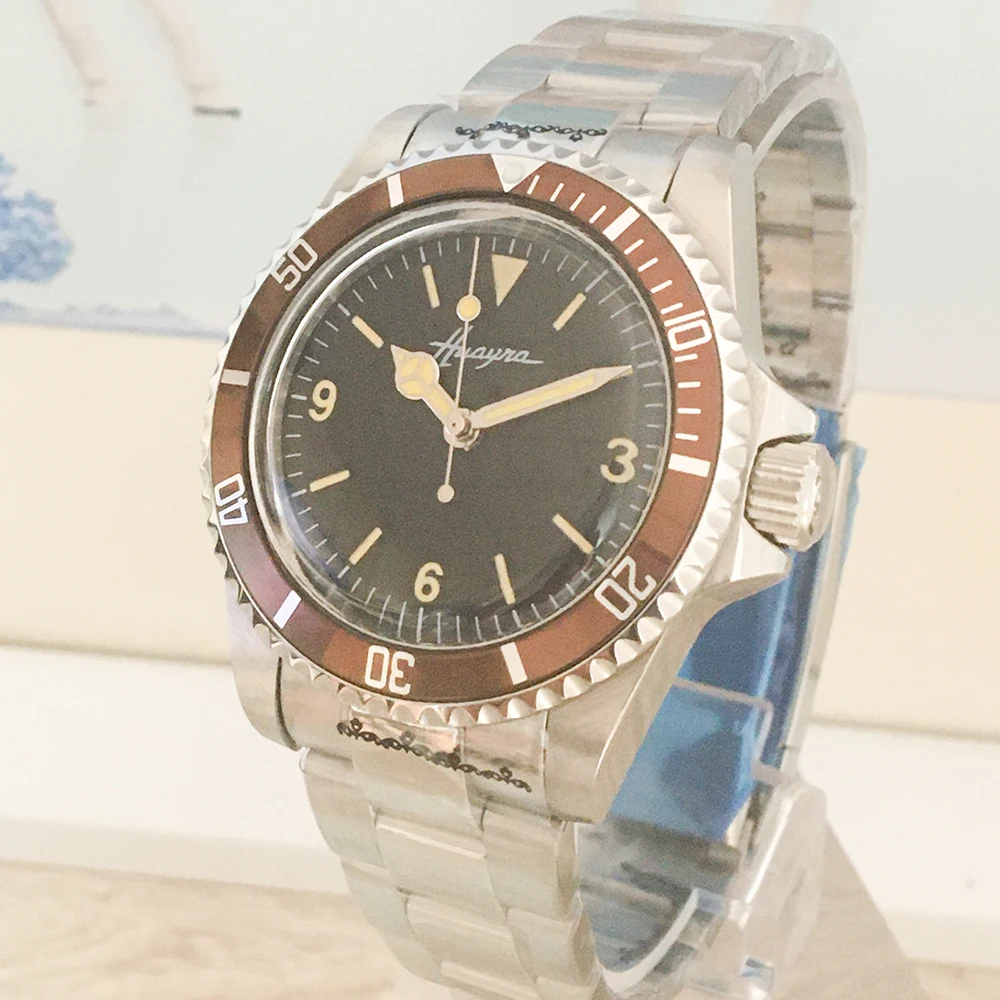 Модные мужские часы автоматические механические Ретро 40 мм черный стерильный