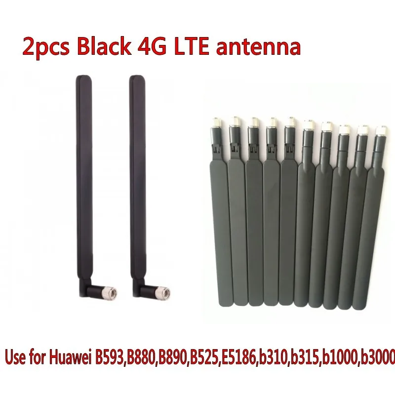 2 шт. черная антенна роутер B315 B310 B593 B525 B880 B890 E5186 5dBi SMA Male 4G LTE|Антенны для связи| |