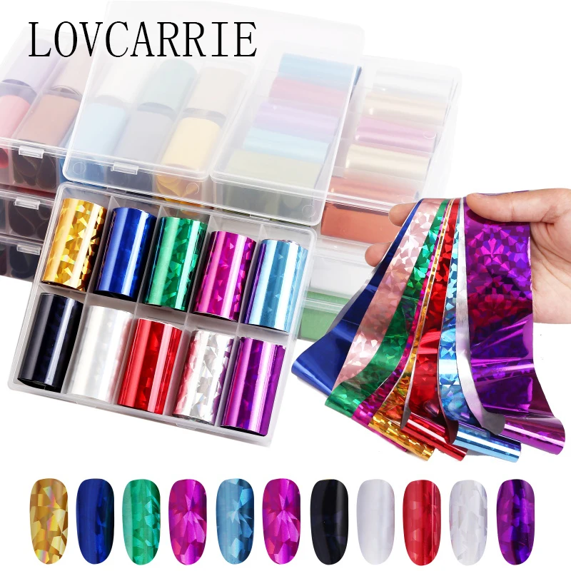 10 рулонов/набор голографические наклейки для ногтей | Красота и здоровье