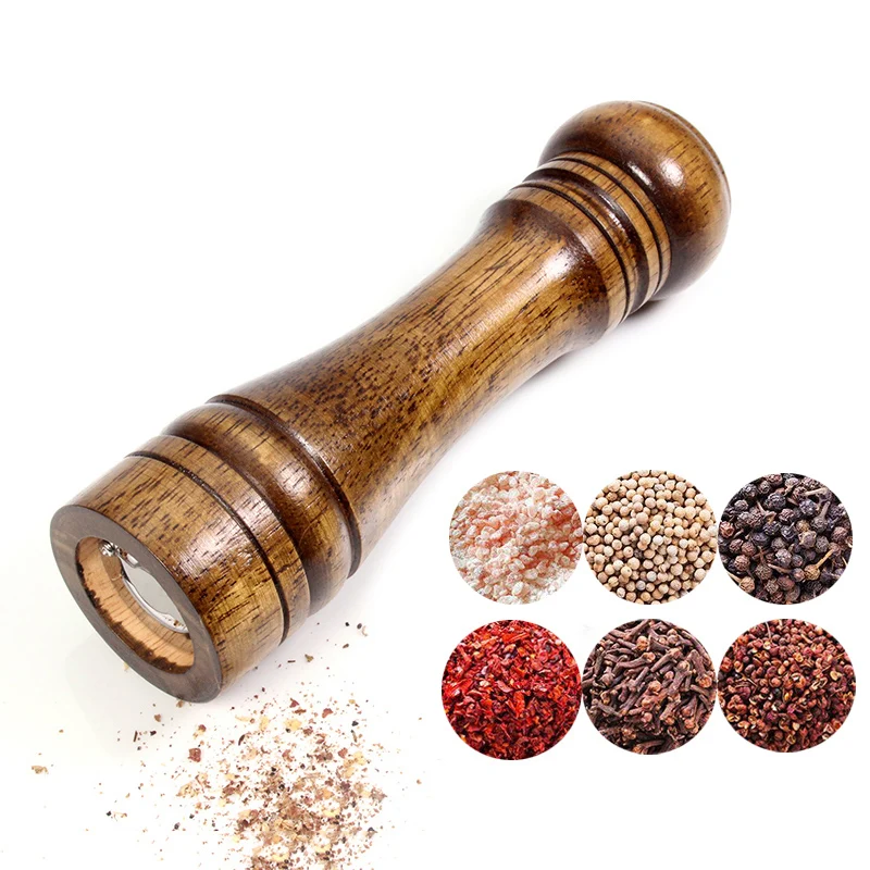 Wooden Pepper Spice Grinder Multi-purpose Bottle Adjustable Ceramic Grinding Core Kitchen Tools Gadgets Accessories Mills | Дом и сад