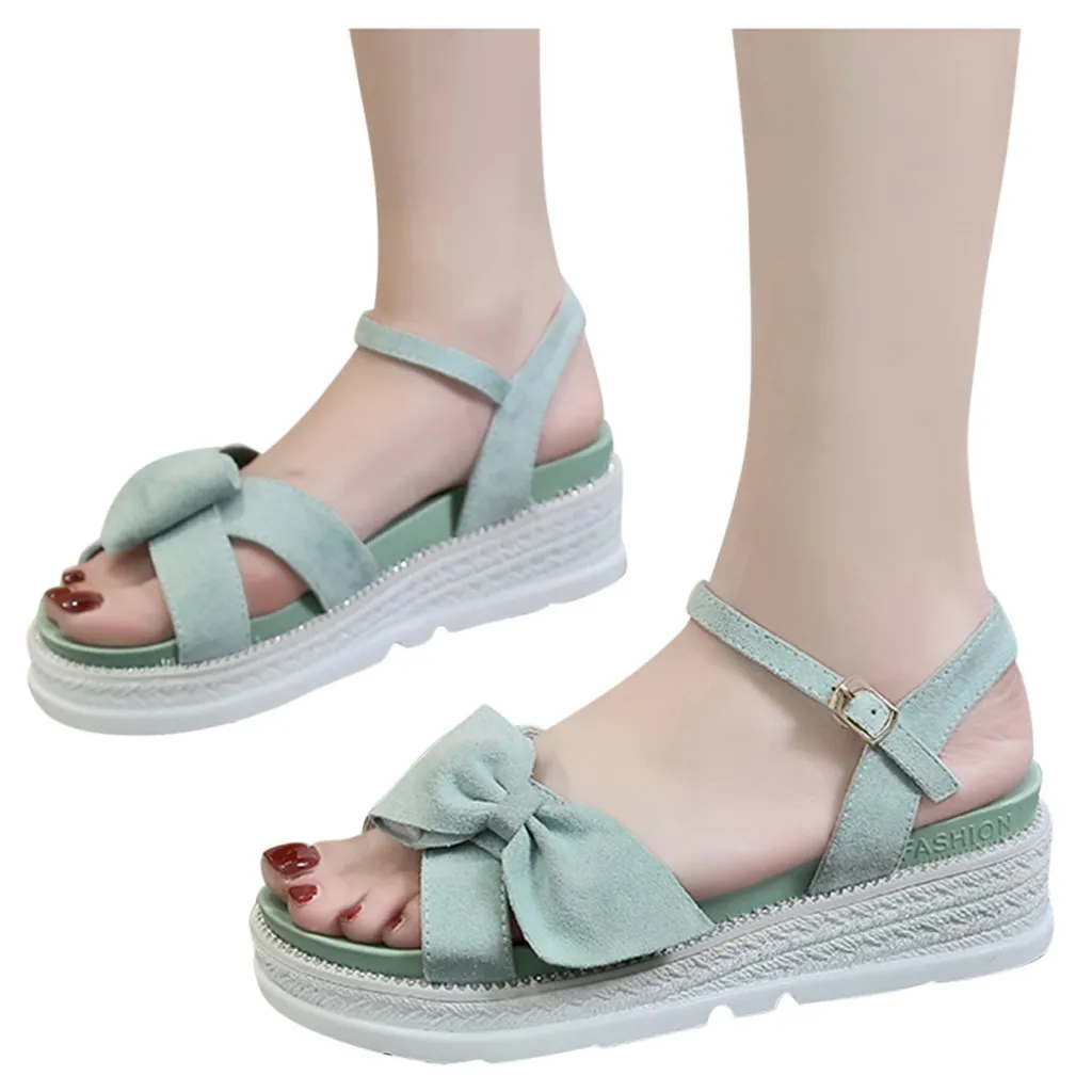 Сандалии SAGACE женские на платформе пляжная обувь толстом каблуке с милым бантом