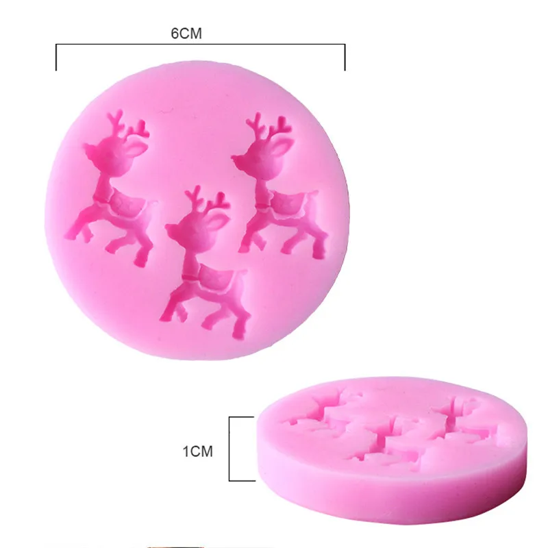 Маленькая 3D форма оленя силиконовая для помадки торта шоколада кондитерские