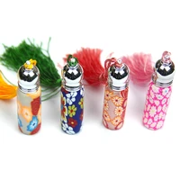 1pc 10ml colorful portable glass roll on bottles empty polymer clay perfume roller bottle essential oil vials refillable bottle