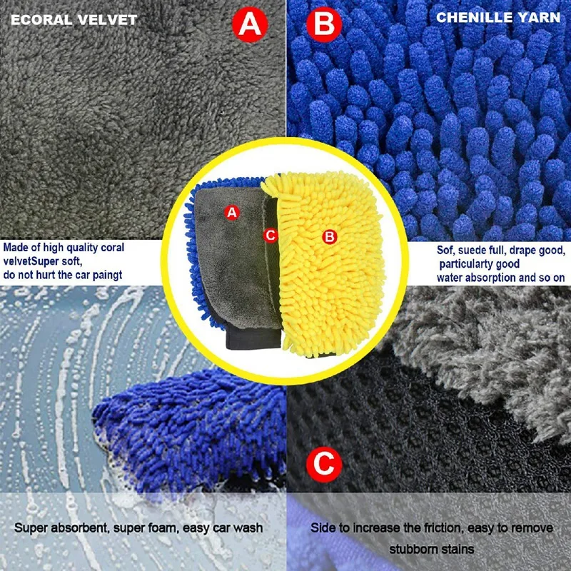 Рукавица для автомойки-2 упаковки Экстра большого размера-зимние