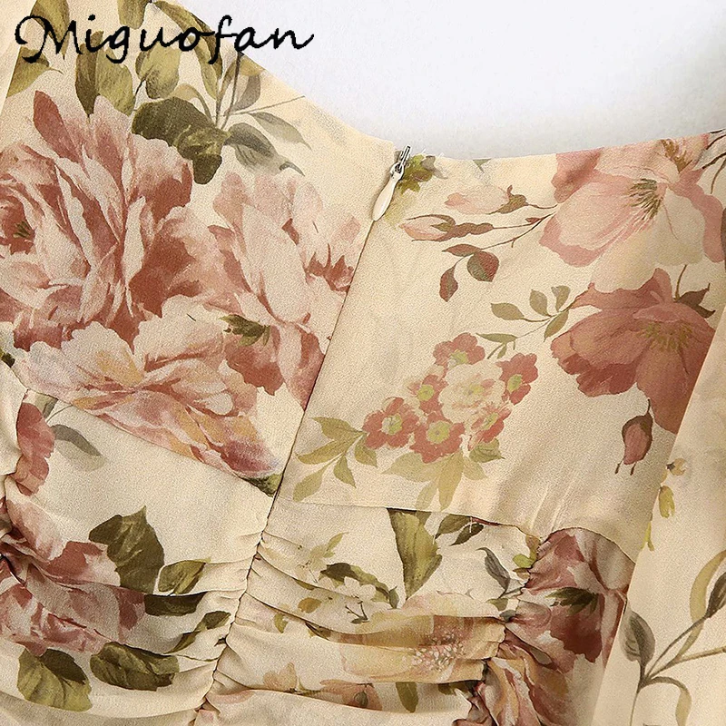 

Miguofan Ruffles Floral Print Chic Mini Dress Women Casual Elegant Ladies Party Dress Long Sleeve Female 2020 Autumn New Design