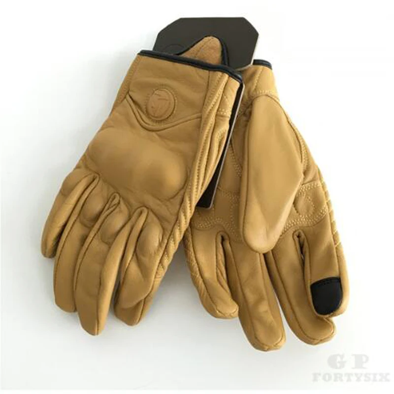 Мотоциклетные Перчатки в стиле ретро черные коричневые перчатки из натуральной