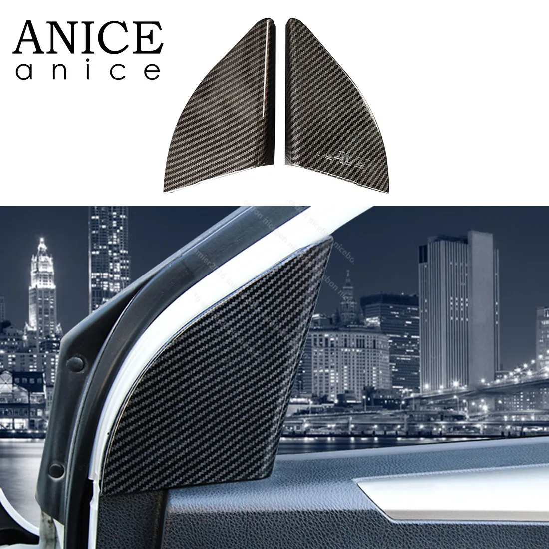 2 шт. цветная накладка на дверь из углеродного волокна для Toyota RAV4 2013 2014 2015 2016 2017