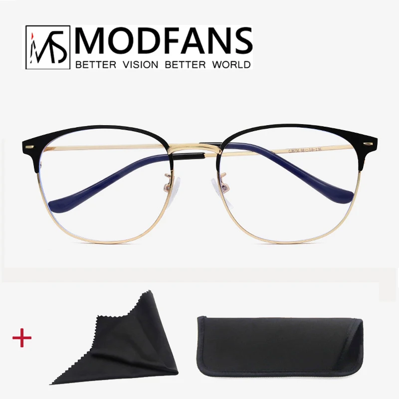 

Anti Blue Light Glasses Women Retro Round Metal Frame Eyewear Computer Protection UV400 for Men Zero Power Glasses