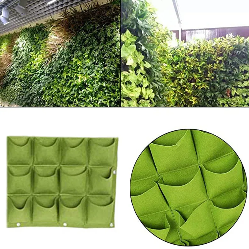 

Зеленая сумка для выращивания растений, вертикальный крестообразный настенный подвесной горшок для выращивания растений, карманный садов...