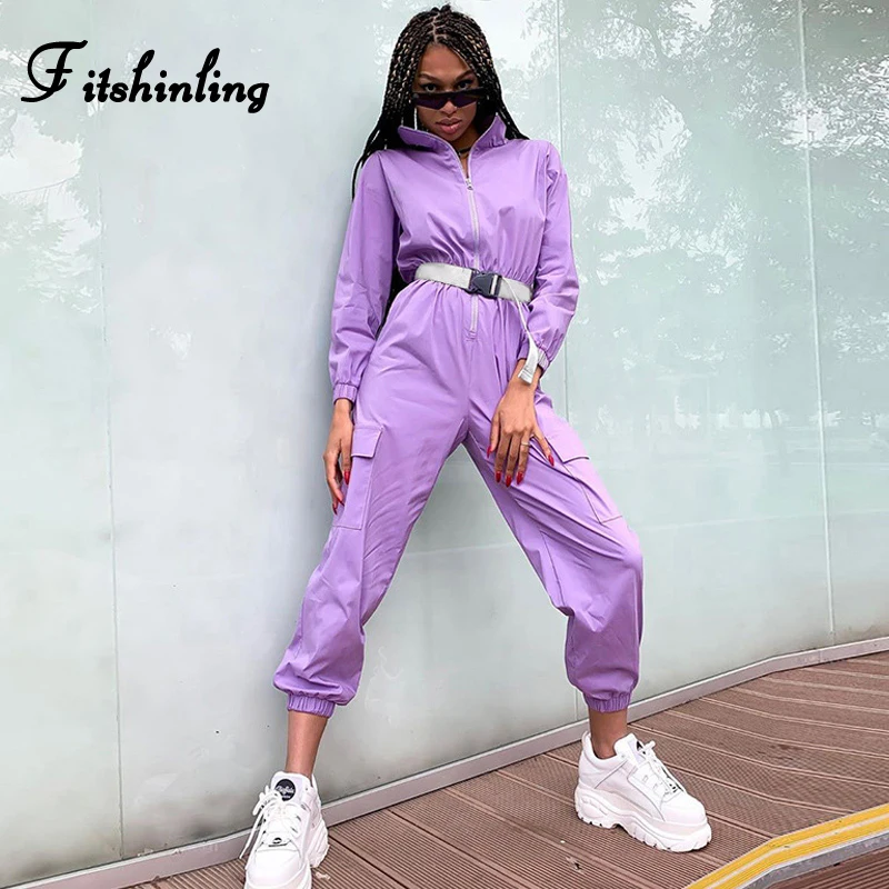 Комбинезон женский с поясом и пряжкой на осень/зиму|Женские комбинезоны| |