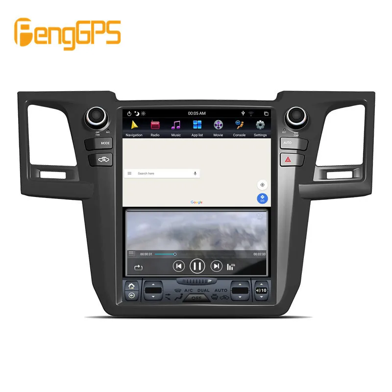 Автомобильный DVD-плеер в стиле Тесла Android 9 0 PX6 4 + 64 ГБ GPS-навигация для Toyota Fortuner
