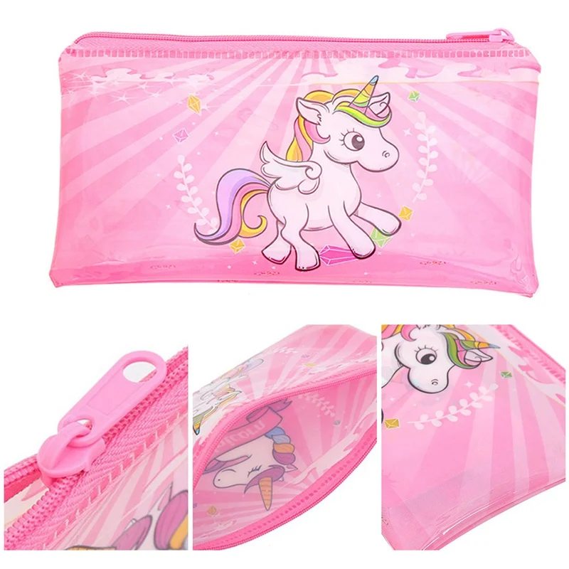 Милый мультяшный Единорог чехол Карандаш для девочек искусственная ручка сумка