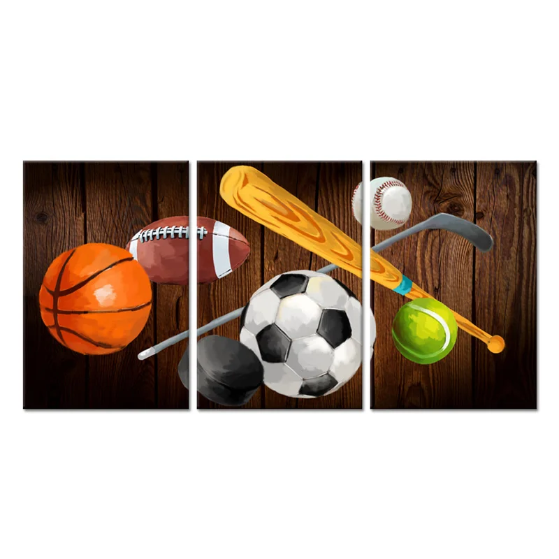 Постер на холсте с рисунком баскетбола американского футбола бейсбола тенниса