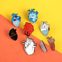 heart pins ocean black brave heart enamel pin badges bandage hand cat lapel pins brooches for women anatomy jewelry wholesale