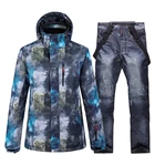 Мужской зимний костюм-30, зимняя водонепроницаемая ветрозащитная Спортивная одежда для улицы, одежда для сноуборда, лыжные куртки + штаны-нагрудники для мужчин