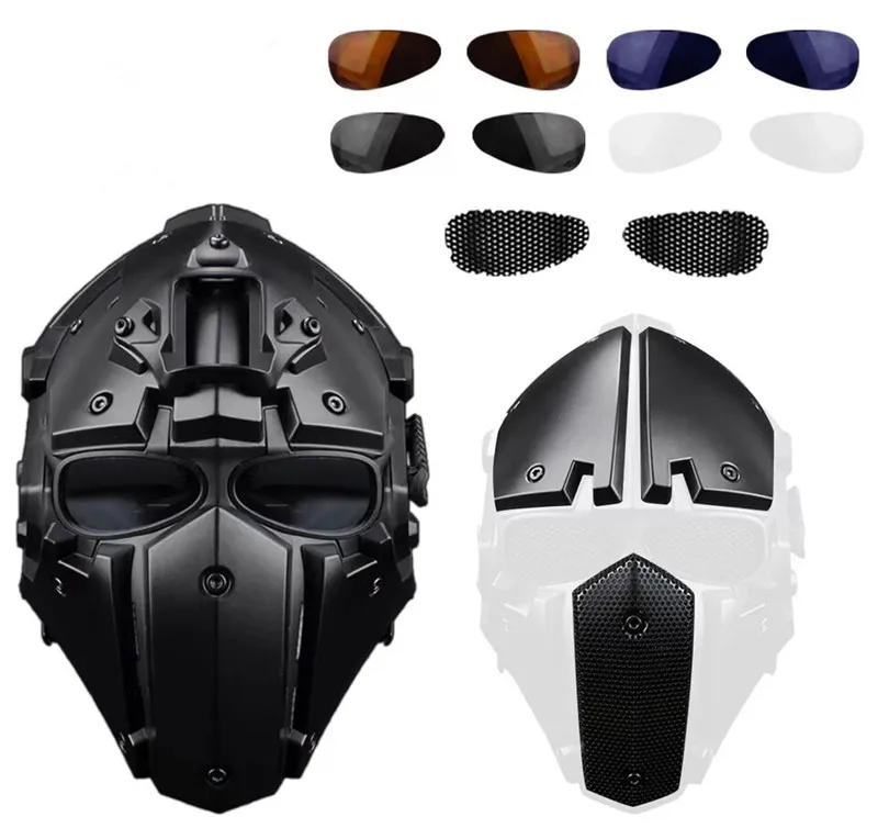 Black Горячая тактическая обсидиан зеленый GOBL шлем Терминатора и Маска goggle тактическая безопасность с Defogging встроенный вентилятор - Цвет: Black