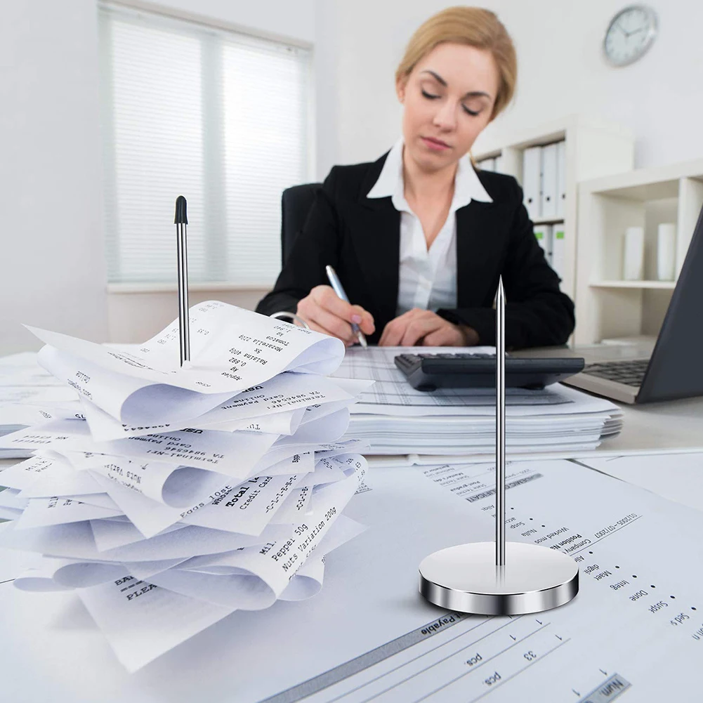 2 шт. Нержавеющая сталь прямой стержень Бумага Memo векселедержателю вилка для