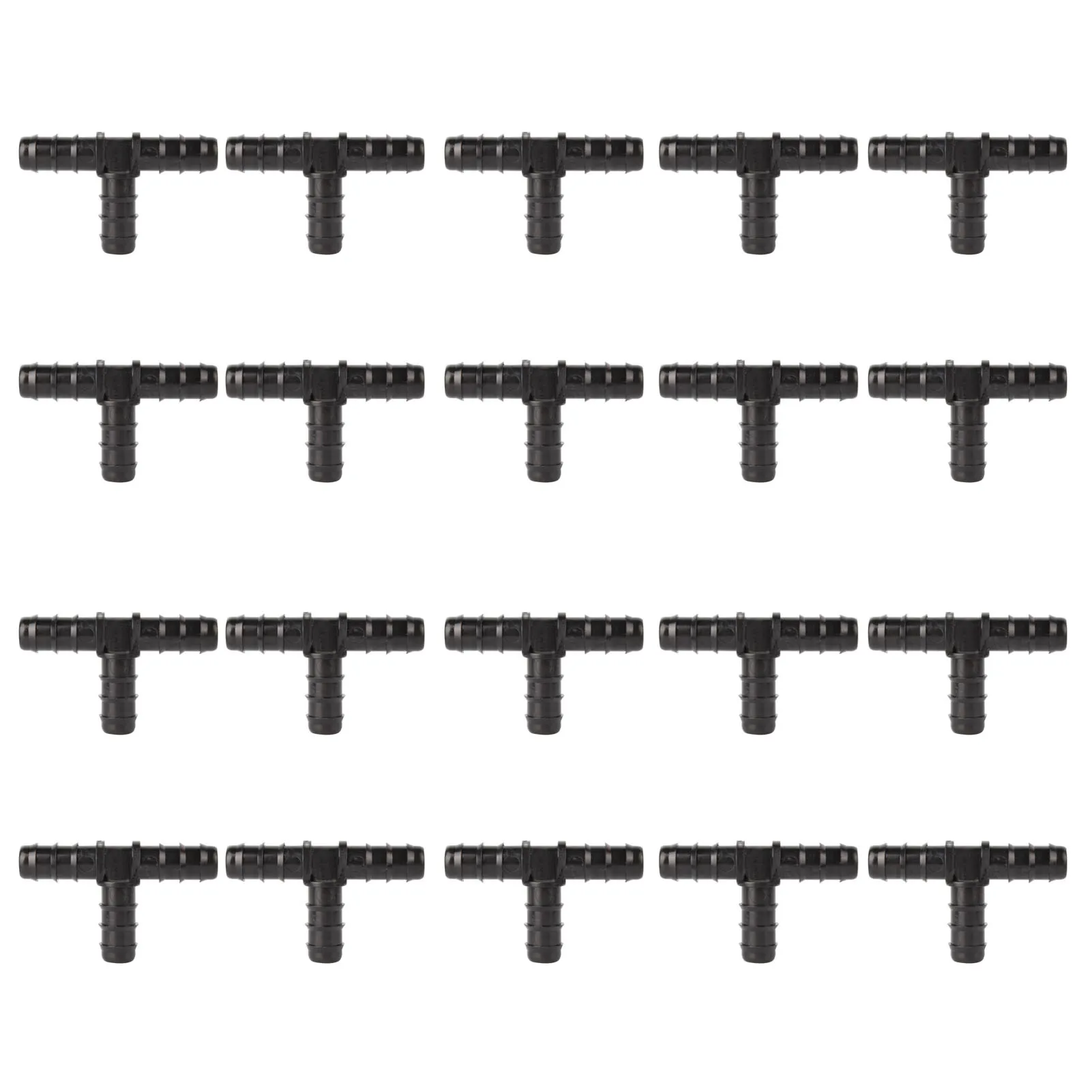

20pcs/set Patio 16mm 30 PSI Hydroponics Barb Design Home Drip Irrigation Tubing Tee Easy Install Outdoor Garden Multifunction