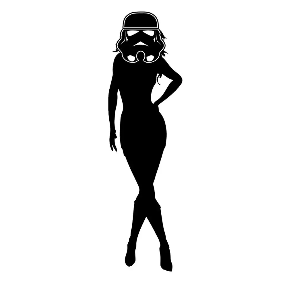 В маске сексуальная девушка Штурмовик силуэт авто гонки виниловый автомобиль