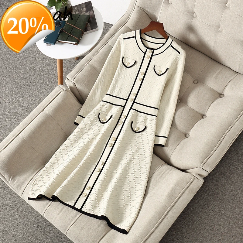 

Women Summer Fashion Designer Party Midi Dress Long arm Fake bag Single file Printed ladies A-line clothes