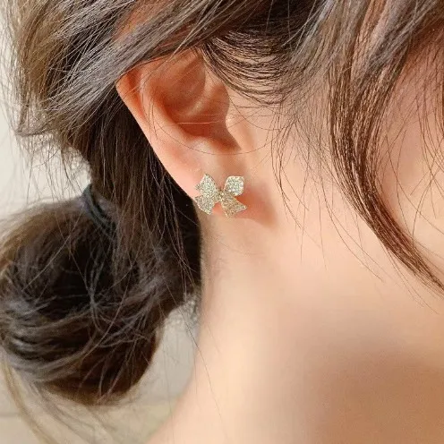 Винтажные маленькие серьги ювелирные изделия с бантом и цветком геометрические