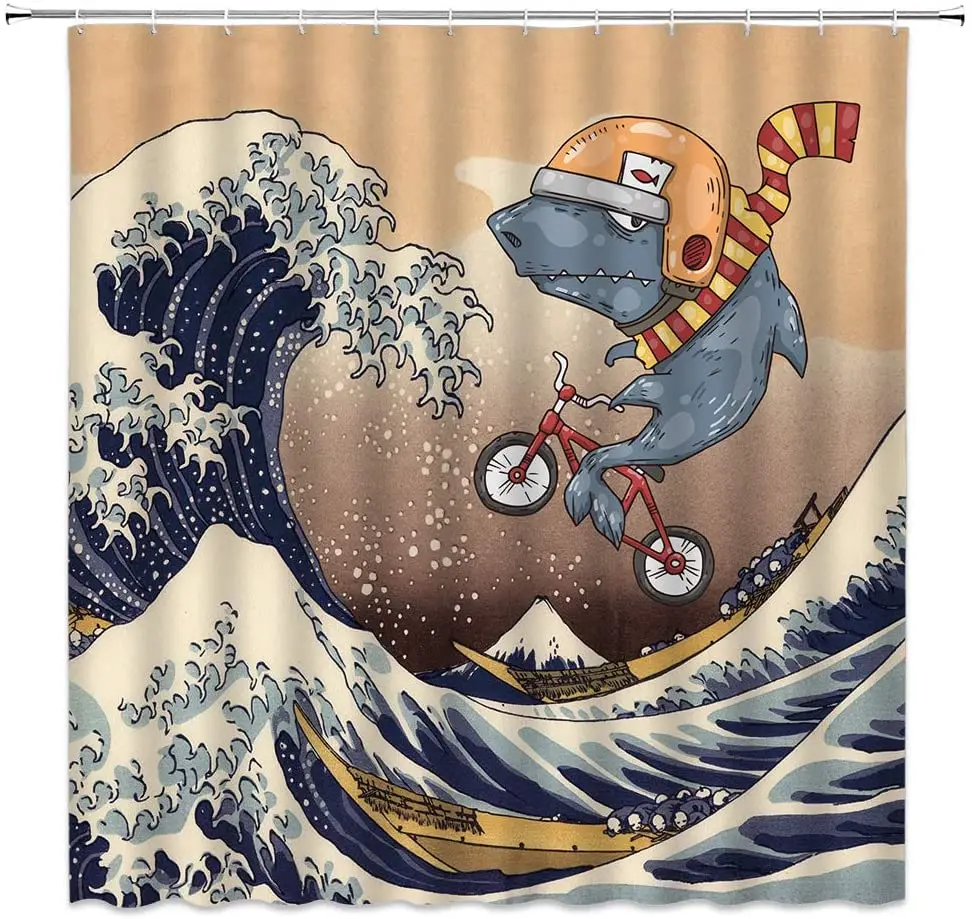 Винтажная мультяшная Акула забавное животное Классическая префектура канагава