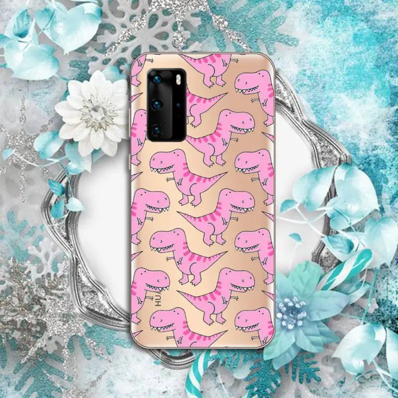 

Cute Dinosaur Baby Fashion Phone Case Transparent for Huawei P honor 8 10i 20 30 40 smart 2019