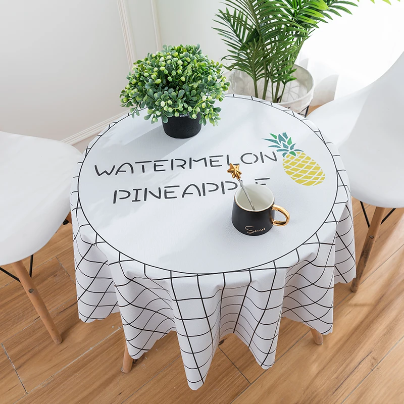 Круглая скатерть для стола масляная водостойкая мультяшная обеденный стол