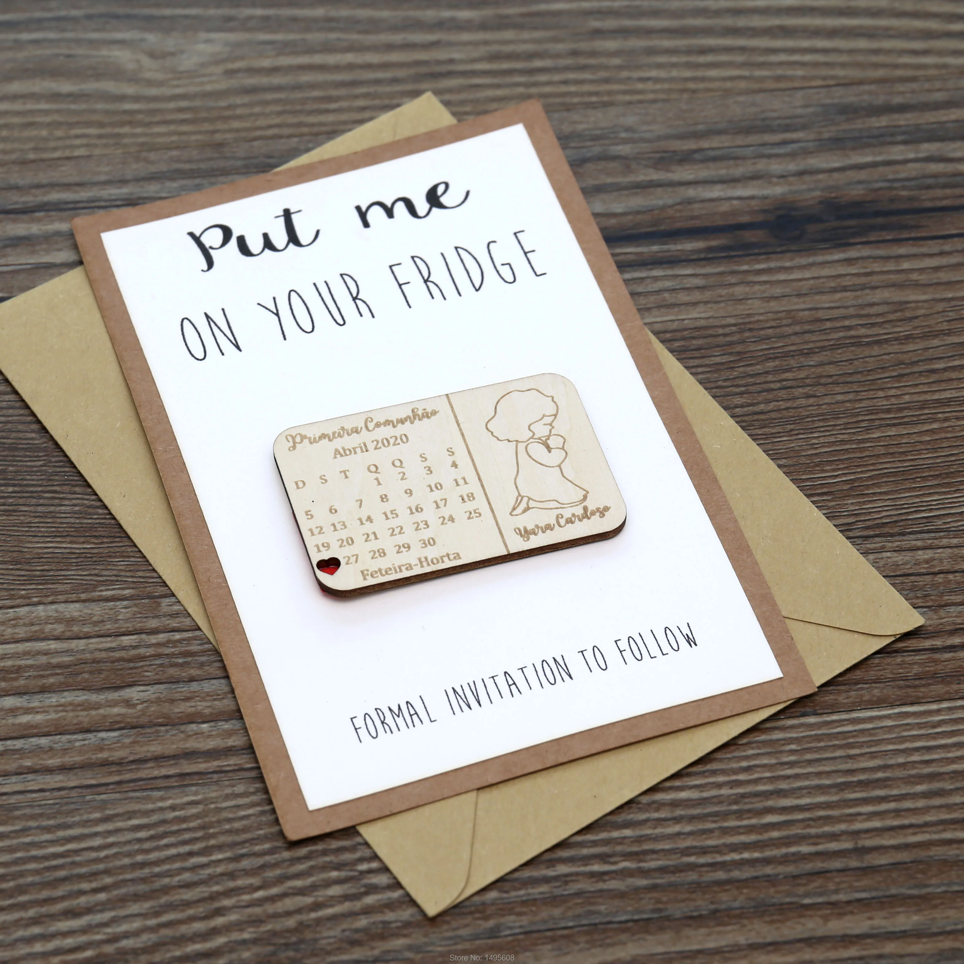 Персонализированные деревянные магниты для первого причастия уникальная