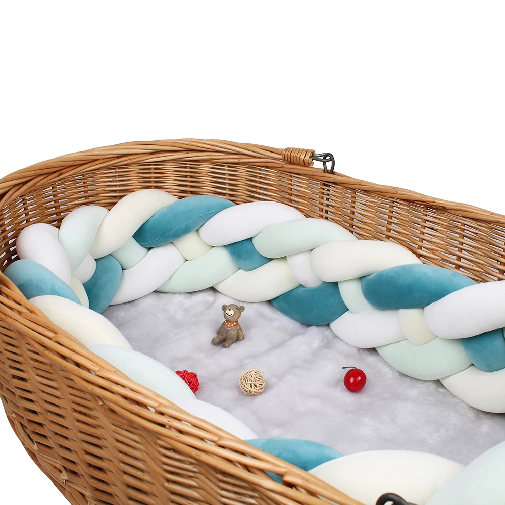 Бампер Плетеный для детской кроватки 4 УЗЕЛКА защита от столкновений высота 12 см