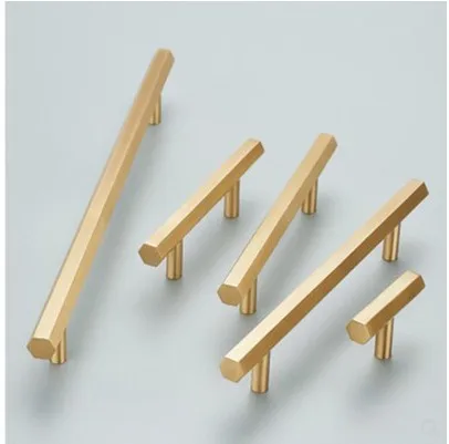 Шестигранная латунная ручка для шкафа в скандинавском стиле двери мебельные