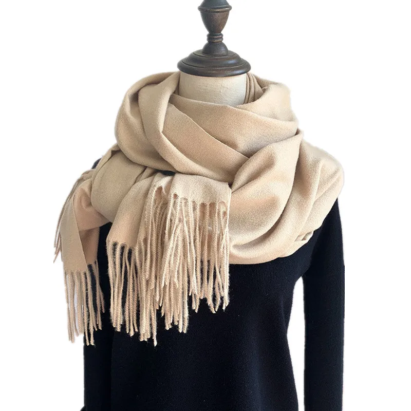 

Faux Cashmere Scarf for Women Candy Color Winter Wool Stole Female Winter Poncho Pashmina Tippet Ladies Blanket Scarves Shawl