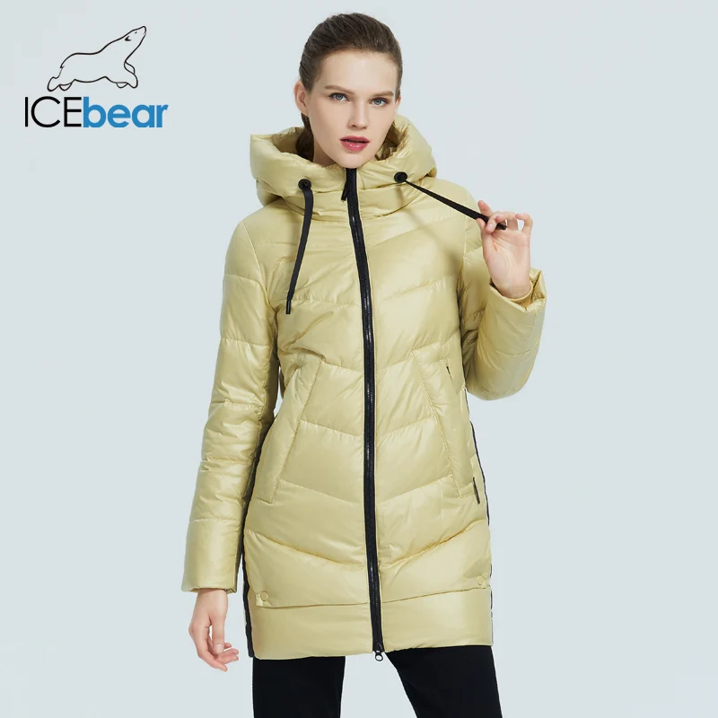 Icebear 2021 новая зимняя женская куртка с капюшоном теплая хлопковая одежда марки