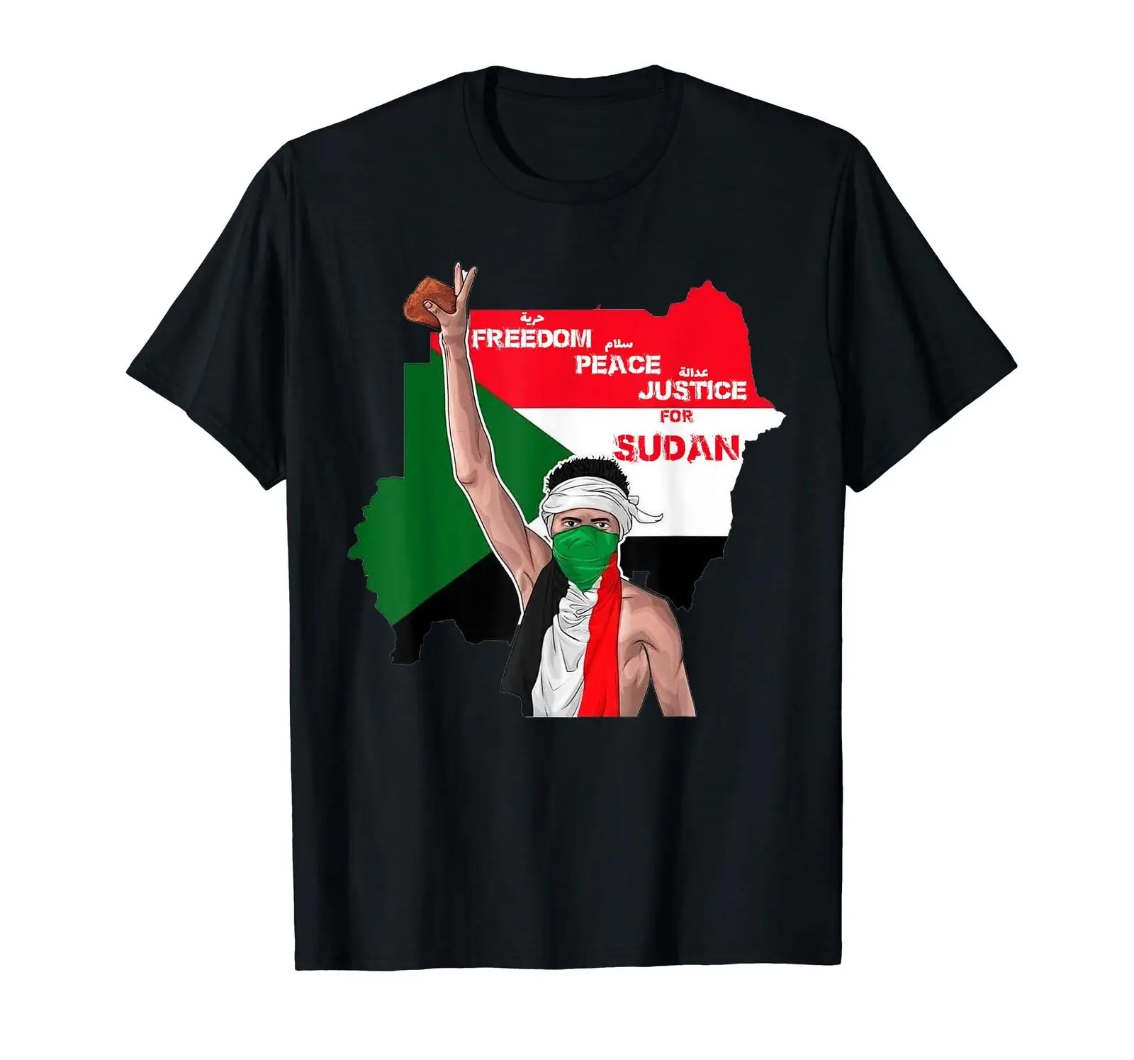 Freedom Peace Justice for Sudan черная футболка 2019 Модный облегающий топ с коротким рукавом