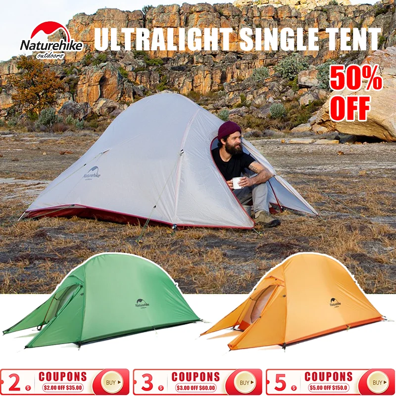 

Naturehike cloudup 1 20d/210t ultralight fabric tent for 1 person outdoor camping walks with treadmill keeping tent NH18T010-T