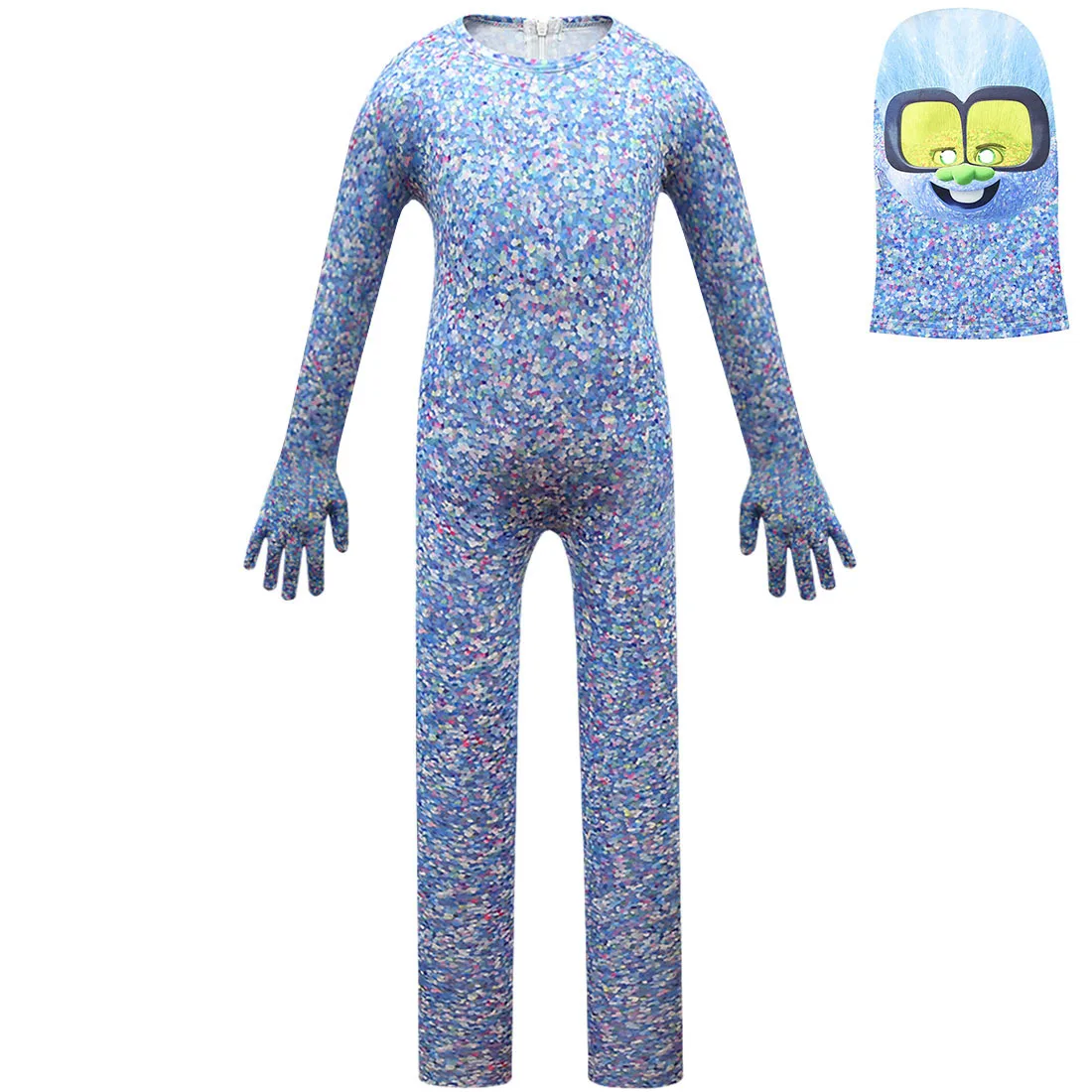 Kids Trolls Costume World Tour Cosplay Children Boys Bodysuit and Headgear Halloween Costumes Little Diamond Jumpsuits | Тематическая