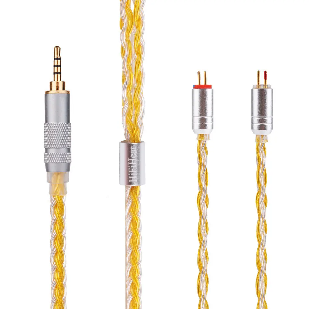 HiFiHear 16 Core посеребренный кабель 2,5/3,5/4,4 мм балансный кабель с MMCX/2pin разъем для KZ AS10 ZS10 V90 C10 C16