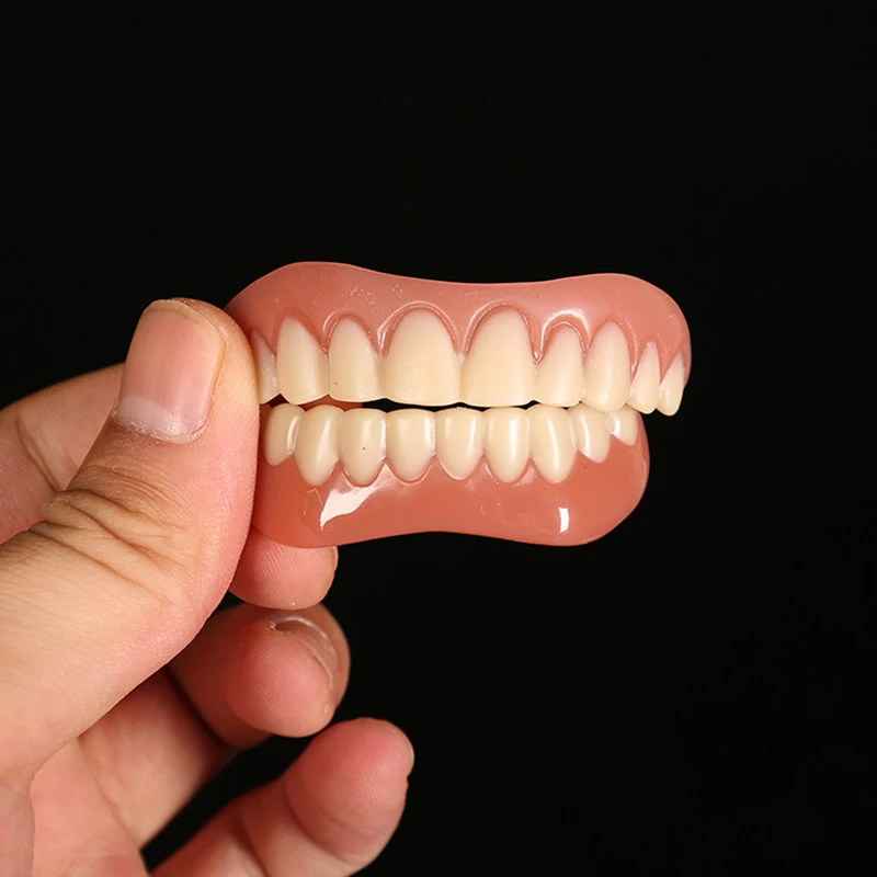 2 шт. Силиконовые Поддельные зубы чехол верхний и нижний для искусственных