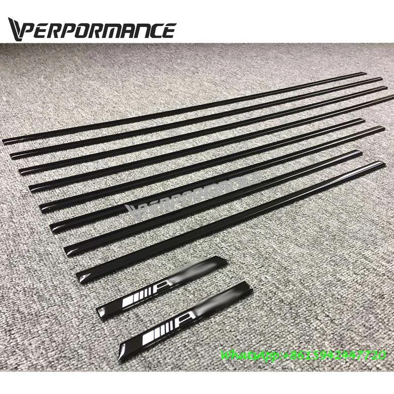W463 G500 G55 G63 B800 B900 карбоновая боковая формовочная отделка(10 шт.) Боковая формовочная крышка W463 дверная полоса - Цвет: normal black