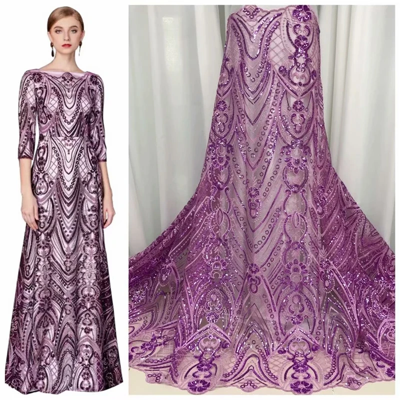 

Красивые африканские Тюлевая сетчатая кружевная ткань в нигерийском стиле Кружевная Ткань 5 ярдов кружевной ткани с пайетками и камнями фр...