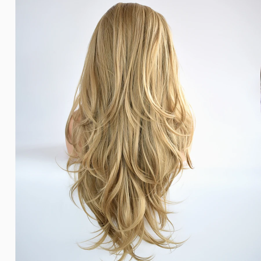 Фэнтези ручная вязка Длинный натуральный волнистый светильник блондин цвет