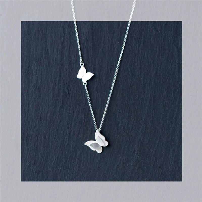 Женское ожерелье ручной работы корейское милое с двойной бабочкой и короткой
