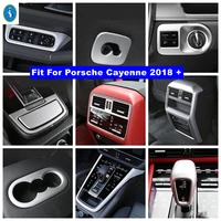 dashboard air ac lift button gear box lights control panel cover trim for porsche cayenne 2018 2022 matte interior refit kit