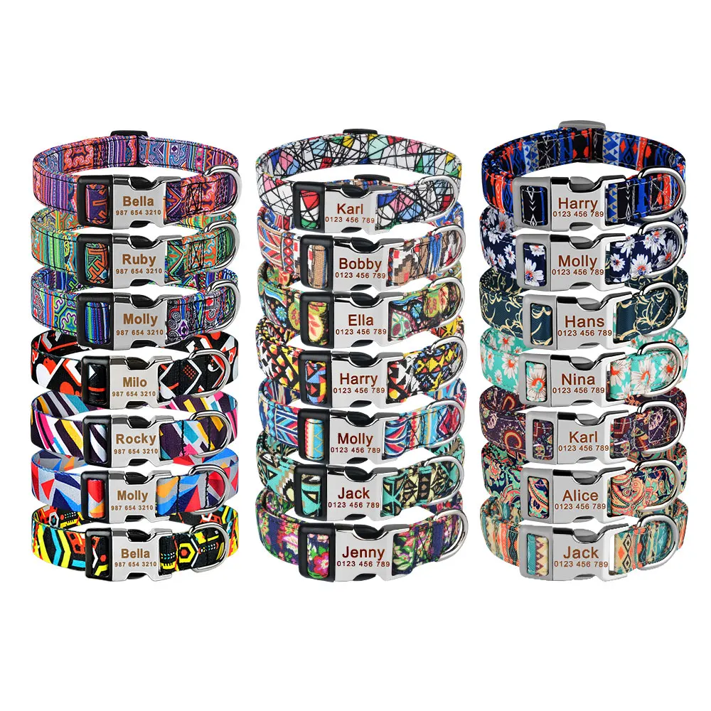 Нейлоновый клетчатый ошейник унисекс для мальчиков и девочек собак на заказ с