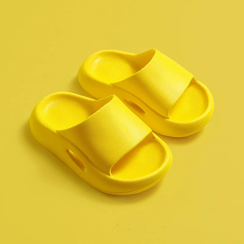 

Children Home Soft Slippers Thick Sole Non-slip EVA Indoor Shoes Flat Slides Beach Ourdoor Light Flip Flops Plus Size 35