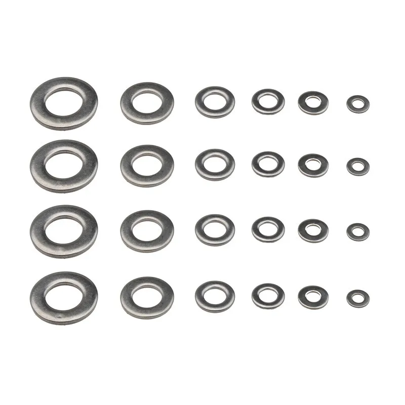 105 шт. 304 шайбы из нержавеющей стали Метрические плоские Пружинные прокладки и