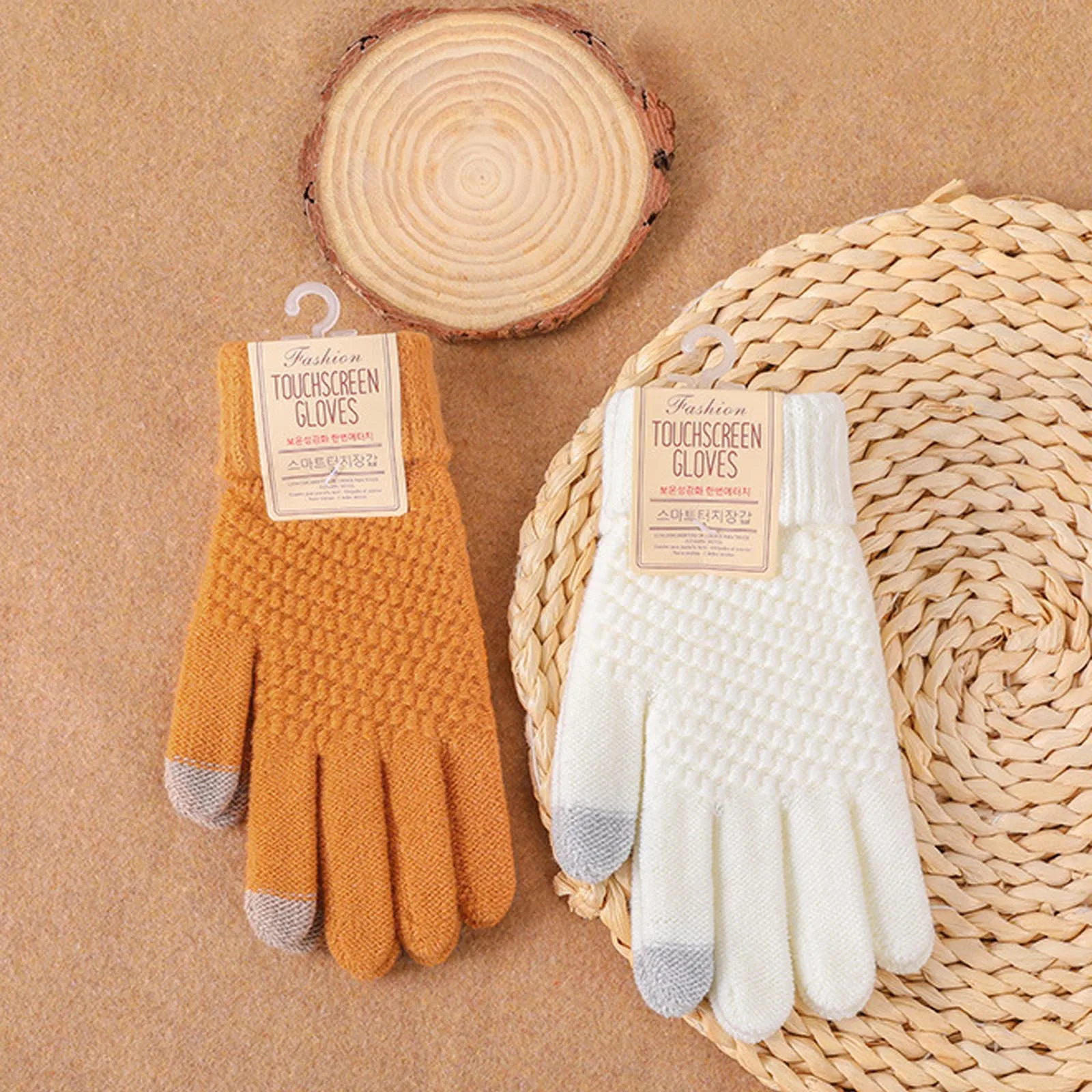 Зимние новые теплые перчатки для женщин вязаные шерстяные ветрозащитные работы