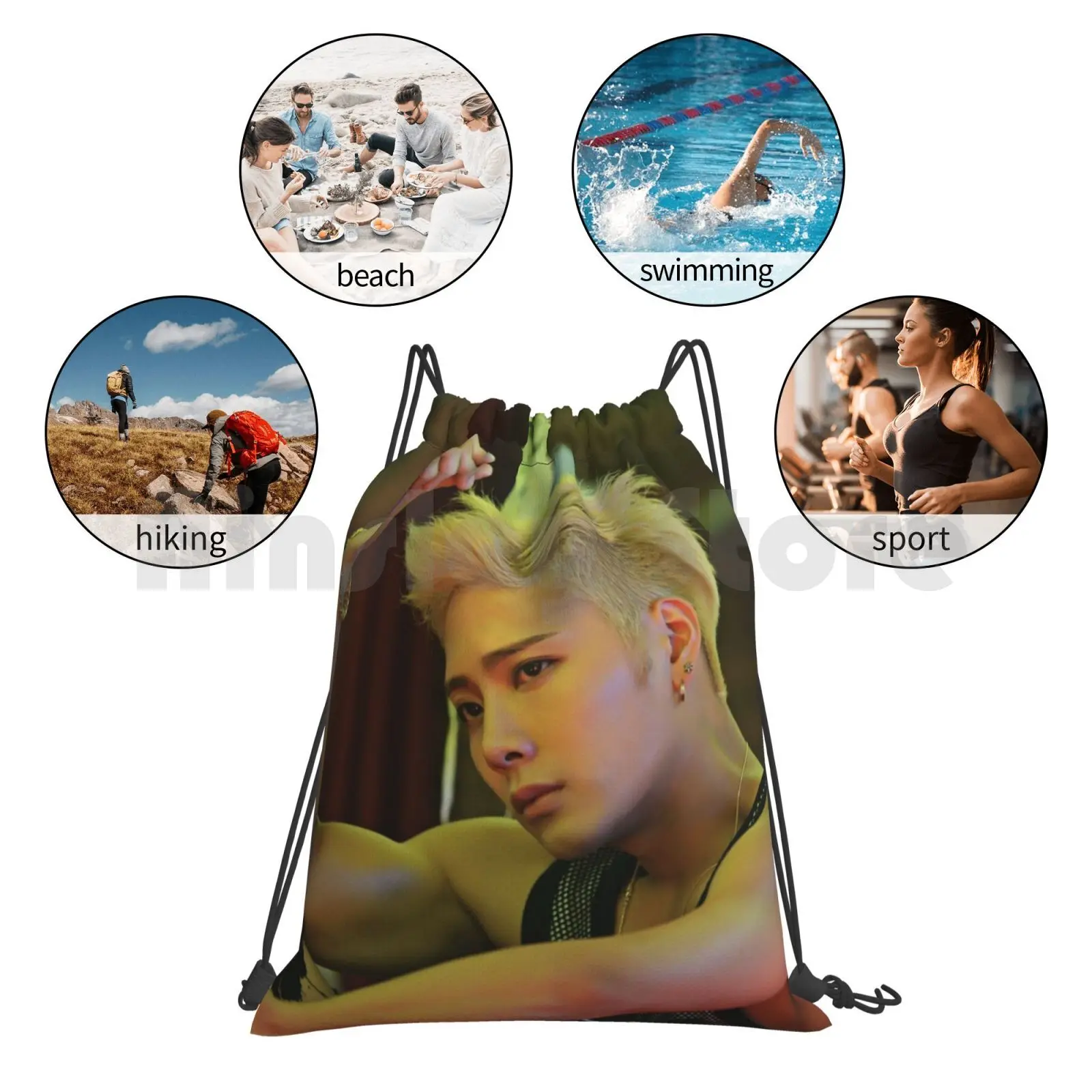 Сумка на шнурке для поездок альпинизма спортзала Got7 Kpop Jackson Yugyeom Junior Jinyoung Youngjae