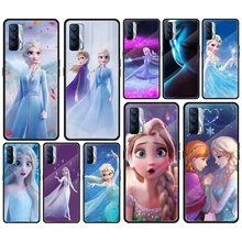 Beautiful Princess Elsa Tempered Glass Cover For Realme 7 7i XT C3 6 5 Pro for OPPO A9 2020 A52 Find X2 Lite Phone Case