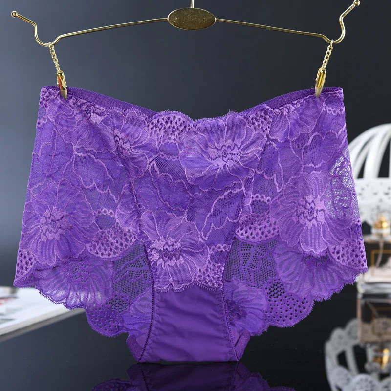 Женское нижнее белье из модала с высокой талией сексуальное кружевное трусики